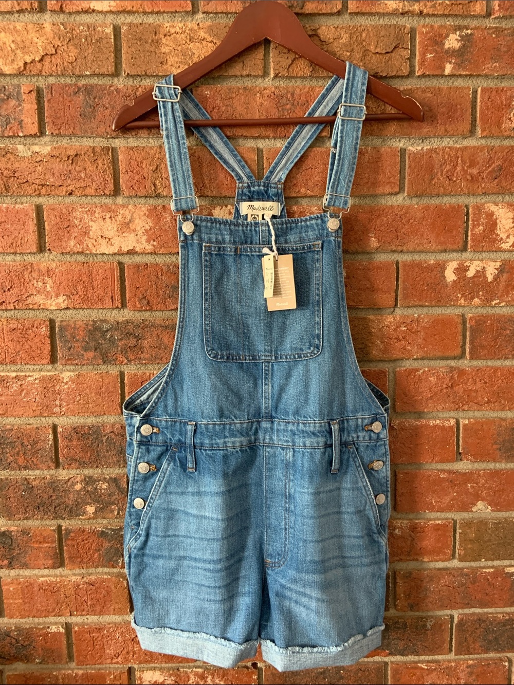 Madewell Denim Short Overalls - Blue Women Jeans Overalls